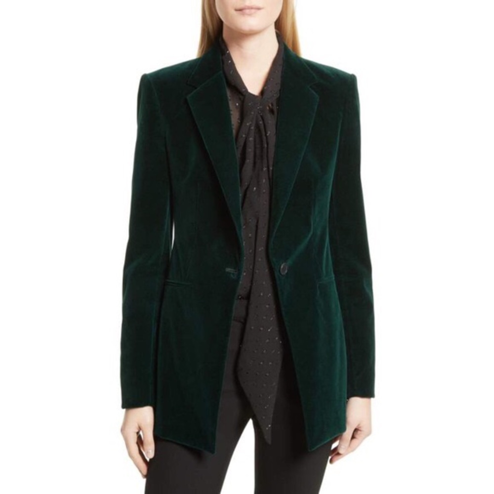 NWT Theory velvet green blazer size 2